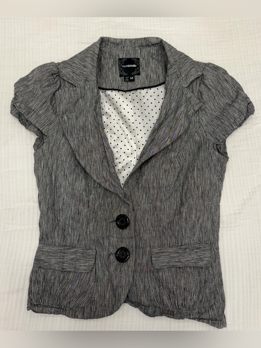 my michelle y2k gray blazer style blouse